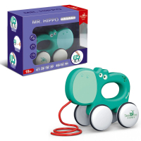 婴幼儿拖拉爬行玩具学步拖拖乐手拉动物车爬行学步车1-3岁男女小孩宝宝 河马先生