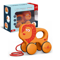 婴幼儿拖拉爬行玩具学步拖拖乐手拉动物车爬行学步车1-3岁男女小孩宝宝 拖比狮