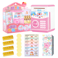 乐吉儿自动贩卖机饮料机儿童过家家玩具创意场景游戏男女孩生日 迷你存钱柜粉色T050