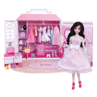 安丽莉洋娃娃女孩玩具可爱娃娃套装大礼盒换装衣橱过家家儿童玩具梦幻衣橱小伶玩具 66015甜美衣橱