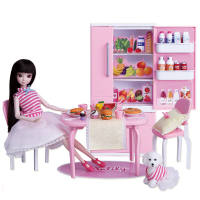 安丽莉洋娃娃女孩玩具可爱娃娃套装大礼盒换装衣橱过家家儿童玩具梦幻衣橱小伶玩具 66028美味餐厅