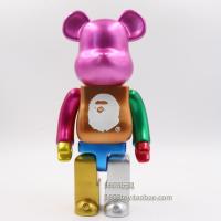 bearbrick bape XXV 25周年 flyboy shark鲨鱼金属色手办模型摆件