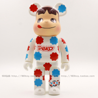 bearbrick积木熊不二家牛奶妹 兔子公仔手办模型摆件玩具400% 花衫 400%