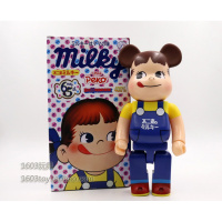 bearbrick积木熊不二家牛奶妹 兔子公仔手办模型摆件玩具400% 蓝衫65周年 400%
