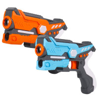 [亲子对战]男孩玩具手电动冲锋 儿童玩具声光CS红外线对战 蓝橙两把
