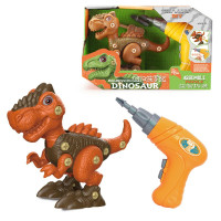 儿童恐龙玩具3-6岁玩具可拆装螺母玩具高仿真造型霸王龙三角龙男孩玩具 拆装霸王龙电钻款