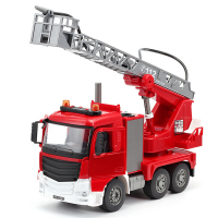 (AGLE) 手动工程车吊车自卸车水泥罐车搅拌车消防车惯性儿童玩具车模型 消防车