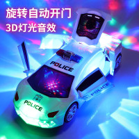 玩具车会跳舞的电动车万向儿童玩具警车跳舞车旋转灯光音乐充电电动车