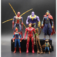 复仇者联盟4代钢铁侠灭霸手办玩具可动模型美国队长人偶公仔 复联4代7只装