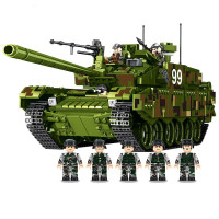 儿童玩具军事坦克系列大型模型履带式99虎式豹2坦克拼装拼插积木男孩子 99式坦克【豪华礼盒装】
