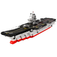 军事积木国航空母舰拼装高兼容小颗粒积木儿童玩具 航空母舰