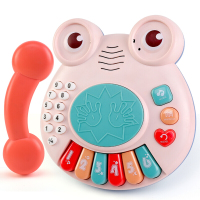儿童电话玩具手拍鼓婴儿宝宝男孩女孩拍拍鼓0-1-2-3岁周岁 音乐电话鼓-送电池