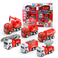 儿童玩具车惯性工程车套装男孩小孩一岁半两岁宝宝小汽车 消防工程车6只装