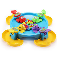 儿童玩具男孩女孩 戏珠亲子互动青蛙吃豆早教玩具生日儿童节 四盘青蛙吃豆(蓝色)