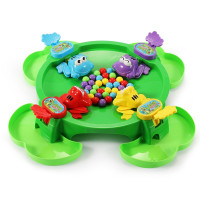 儿童玩具男孩女孩 戏珠亲子互动青蛙吃豆早教玩具生日儿童节 四盘青蛙吃豆(绿色)