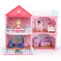 儿童玩具男孩女孩 芭比公主换装娃娃梦幻早教过家家别墅套装 儿童生日 4间二层别墅娃娃屋