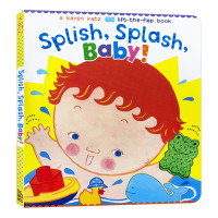 惠典正版英文原版 洗澡澡 Splish Splash Baby Karen Katz卡伦卡茨 纸板翻翻书