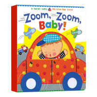 惠典正版英文原版 宝宝认知纸板翻翻书 Zoom Zoom Baby Karen Katz 卡伦卡茨 早教书