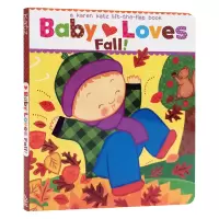 惠典正版英文原版绘本 宝宝爱秋天 Baby Loves Fall Karen Katz 卡伦卡茨立体书纸板书