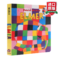 惠典正版英文原版 花格子大象艾玛 Elmer 吴敏兰绘本123第40本纸板书