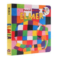 惠典正版英文原版 Elmer 花格子大象艾玛 吴敏兰绘本123 纸板书 英文版 育儿启蒙2-6岁英语阅读图画