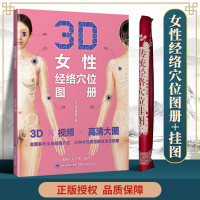 惠典正版正版 传统经络穴位挂图(女性真人版)+3D女性经络穴位图册 附件科技出版社