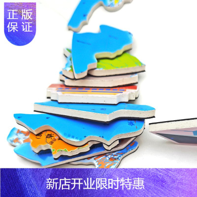 惠典正版磁力中国世界地图2册二合一盒装 中国地图拼图初中学生地理磁力世界地图儿童磁性小学生政区图 磁力拼图