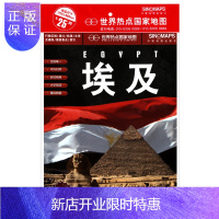 惠典正版埃及 埃及地图 单张折叠展开 1.17米X0.86米 世界热点国家地图 中外文对照 大字版 标注大学