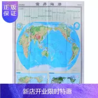 惠典正版国家版图系列-竖版世界地图地形图 1150*1350mm 附带世界*名河流 世界交通图 世界地表覆盖
