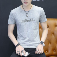 [精选特卖 厂家直营]花花公子有带字母短衫男士短袖T恤丅桖短轴韩版褂头潮流夏天衣服土V