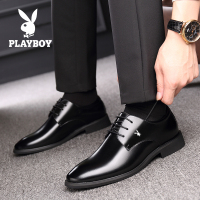 【精选特卖 厂家直营】花花公子皮鞋男皮春秋季商务正装英伦韩版潮黑色百搭上班穿舒服