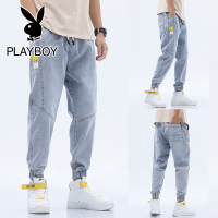 [精选特卖 厂家直营]花花公子九分牛仔裤男潮牌潮流韩版百搭夏季薄款宽松束脚休闲长裤