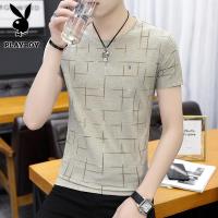 [精选特卖 厂家直营]花花公子短袖T恤男夏季港版色修身圆领休闲半袖男装潮流