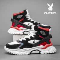 花花公子2021秋季老爹鞋AJ休闲高帮鞋子男士运动鞋韩版潮流男