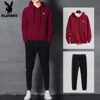 花花公子运动套装男士秋季连帽卫衣长裤秋装一套潮流休闲男装