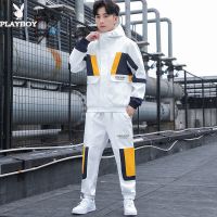 花花公子夹克男2022韩版修身加绒加厚青年学生春秋季潮流外套