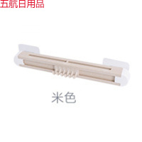 厨房小麦秸秆六连挂钩免打孔粘贴式厨房刀具收纳架壁挂刀架 米色