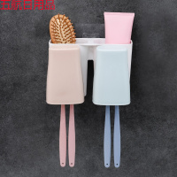 卫生间吸壁式牙刷架浴室壁挂牙杯刷牙杯置物架子套装漱口杯免打孔 791两口牙刷架