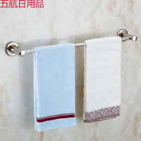 卫生间毛巾架免打孔厕所置物架不锈钢两层浴室挂钩洗手间五金挂件 打孔 加厚80cm双层置物架