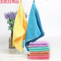 浴室抹布厨房吸水不毛不沾油洗碗布百洁布挂式擦手巾清洁巾家用方巾 【彩色4条装25*30】