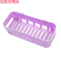 卫生间置物架免打孔毛巾架挂壁无痕三角收纳架浴室厨房通用置物架 北欧紫 三角形2个装