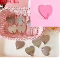 少女心无痕免钉贴墙挂钩贴创意可爱强力粘贴挂钩卧室宿舍毛巾粘钩 银色+粉红色 4个装