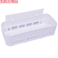 卫生间置物架免打孔毛巾架挂壁无痕三角收纳架浴室厨房通用置物架 白色 长4个装带毛巾架