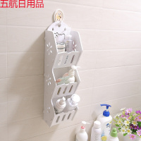 卫生间浴室壁挂墙面置物架洗手间厕所化妆品洗漱用品收纳架免打孔mhj 百叶小号(送免钉挂钩+免钉胶)