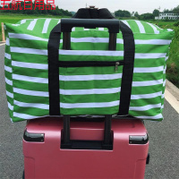 【可选】男女手提包加厚防水旅行袋被子收纳袋搬家打包整理袋子出李袋 加厚款(绿色条纹) 小号(45*25*28)cm