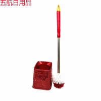 冲量)4个装卫生间马桶刷子不锈钢杆长柄厕所刷去污清洁刷 镂空加强版(酒红色1套)