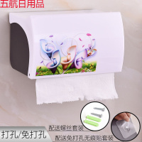 四方形纸盒免打孔墙上加大手纸盒卫生间纸巾盒厕所抽纸盒不 加厚【灰色】底 【薰衣草之恋】