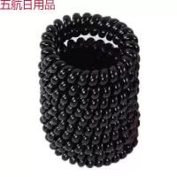 10/40发圈韩国黑色塑料批发绳成人电话圈细简约橡皮筋电话线头 防水黑色大号30条