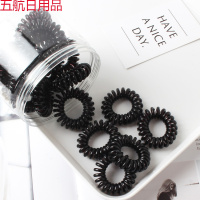 10/40发圈韩国黑色塑料批发绳成人电话圈细简约橡皮筋电话线头 盒装30条小号黑色