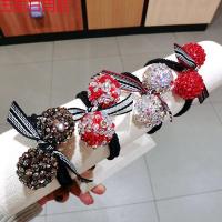 橡皮筋发圈女韩国东大同款满钻发绳小熊钻球扎头发皮套网红 奢华钻球款2个实惠装【可备注颜色】